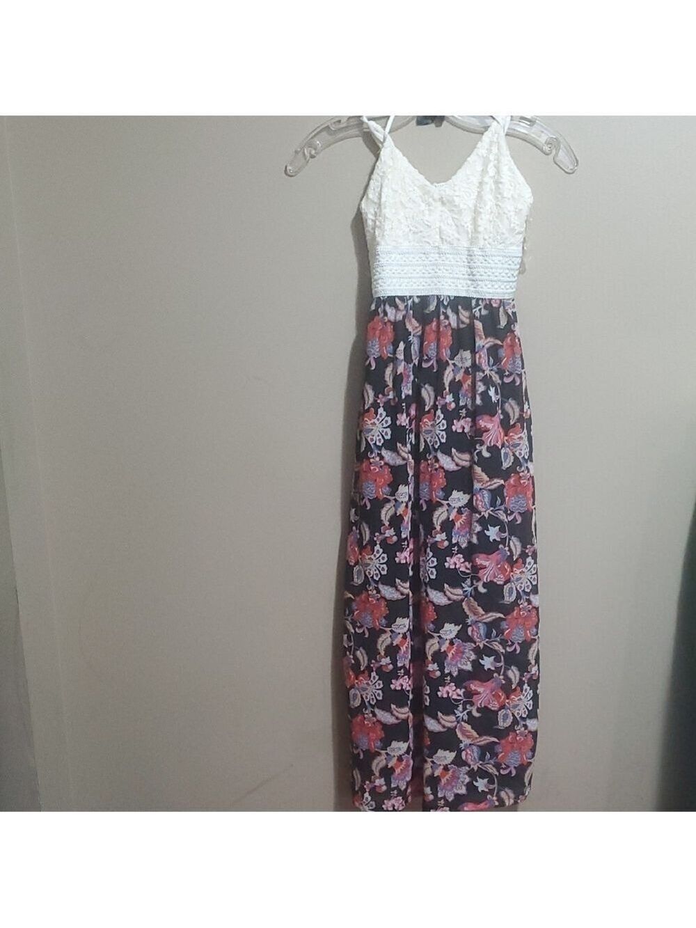 Streetwear Society Floral Maxi Dress with Lace Top Size Small